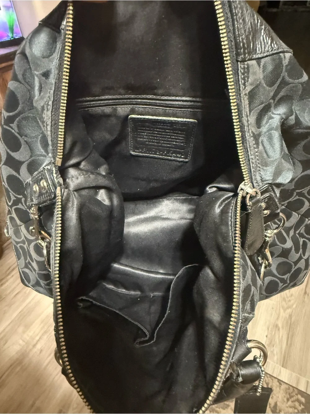 Coach Black Signature Satchel Bag